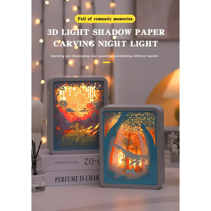 3d Paper Carving Night Light | Moonlight Lovers | Usb or Battery Powered