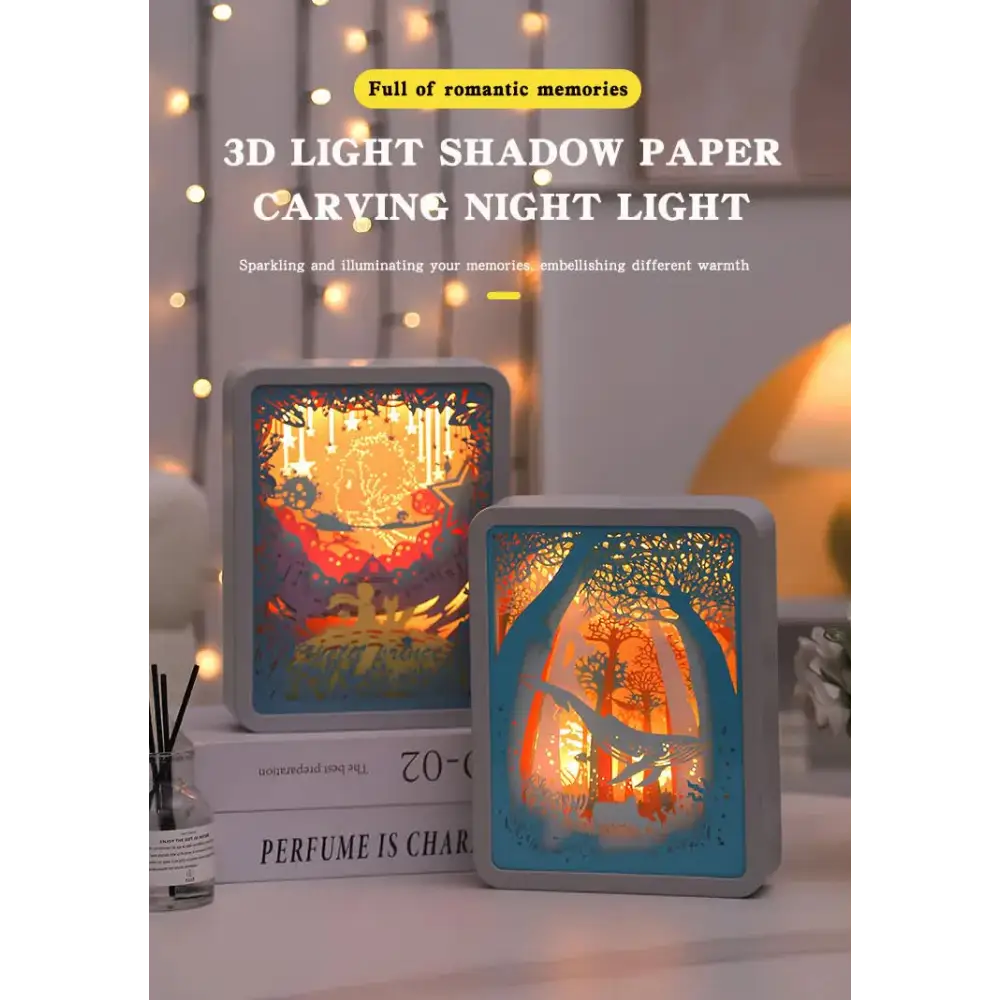 3d Paper Carving Night Light | Moonlight Lovers | Usb or Battery Powered