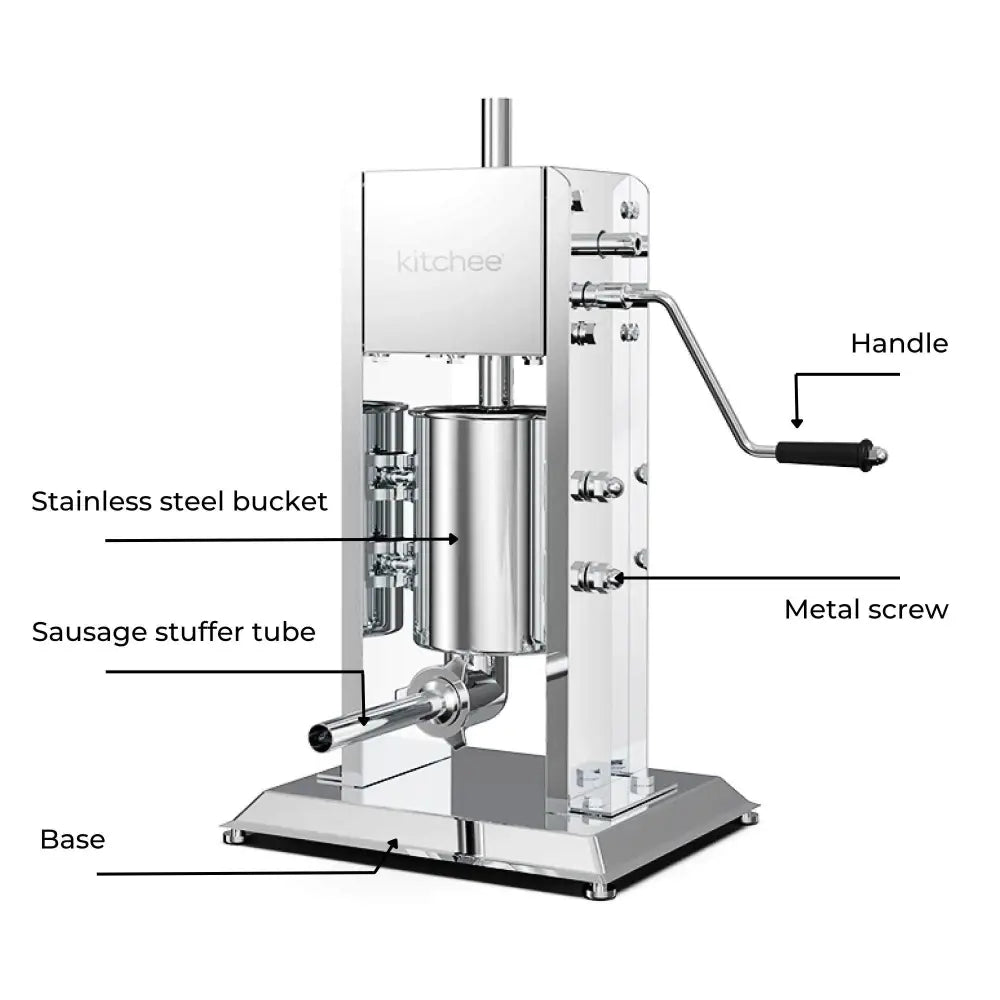 3l Manual Vertical Sausage Filler - Stainless Stuffer Meat Press Machine