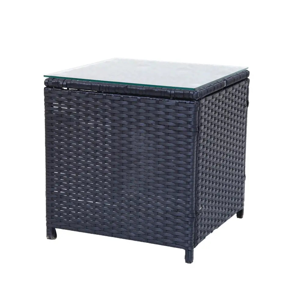 3pc Outdoor Table and Chairs Set-black