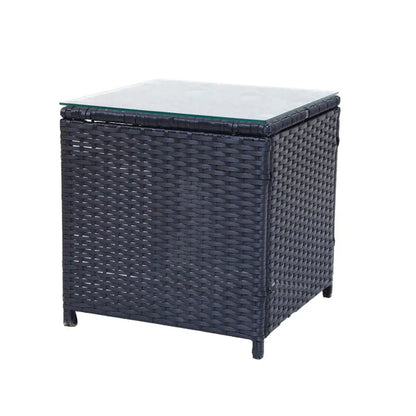 3pc Outdoor Table and Chairs Set-black