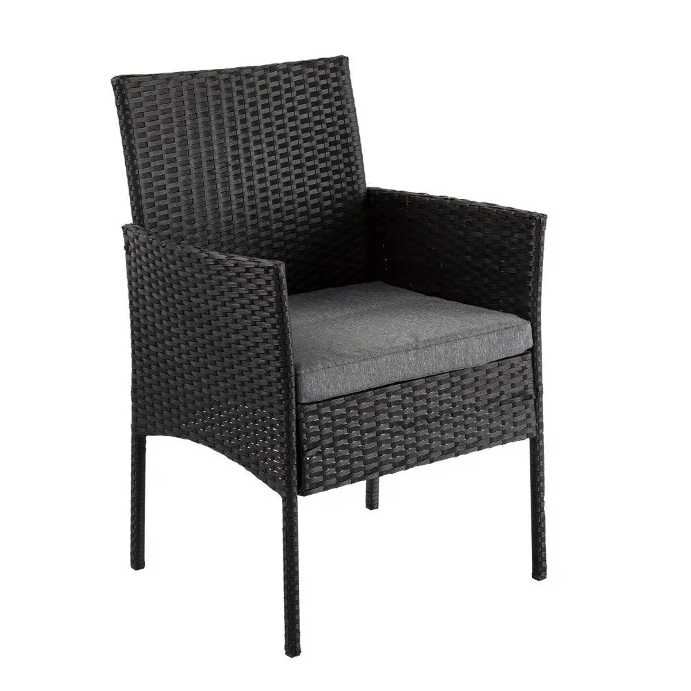 3pc Outdoor Table and Chairs Set-black