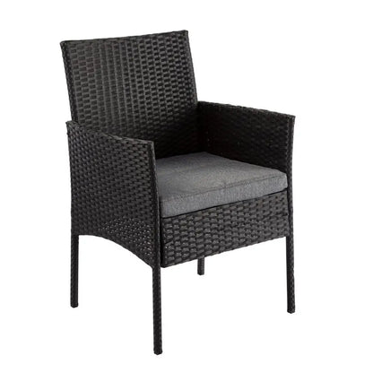 3pc Outdoor Table and Chairs Set-black