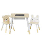 3pcs Kids Table and Chairs Set Activity Desk Chalkboard Toy Hidden Storage
