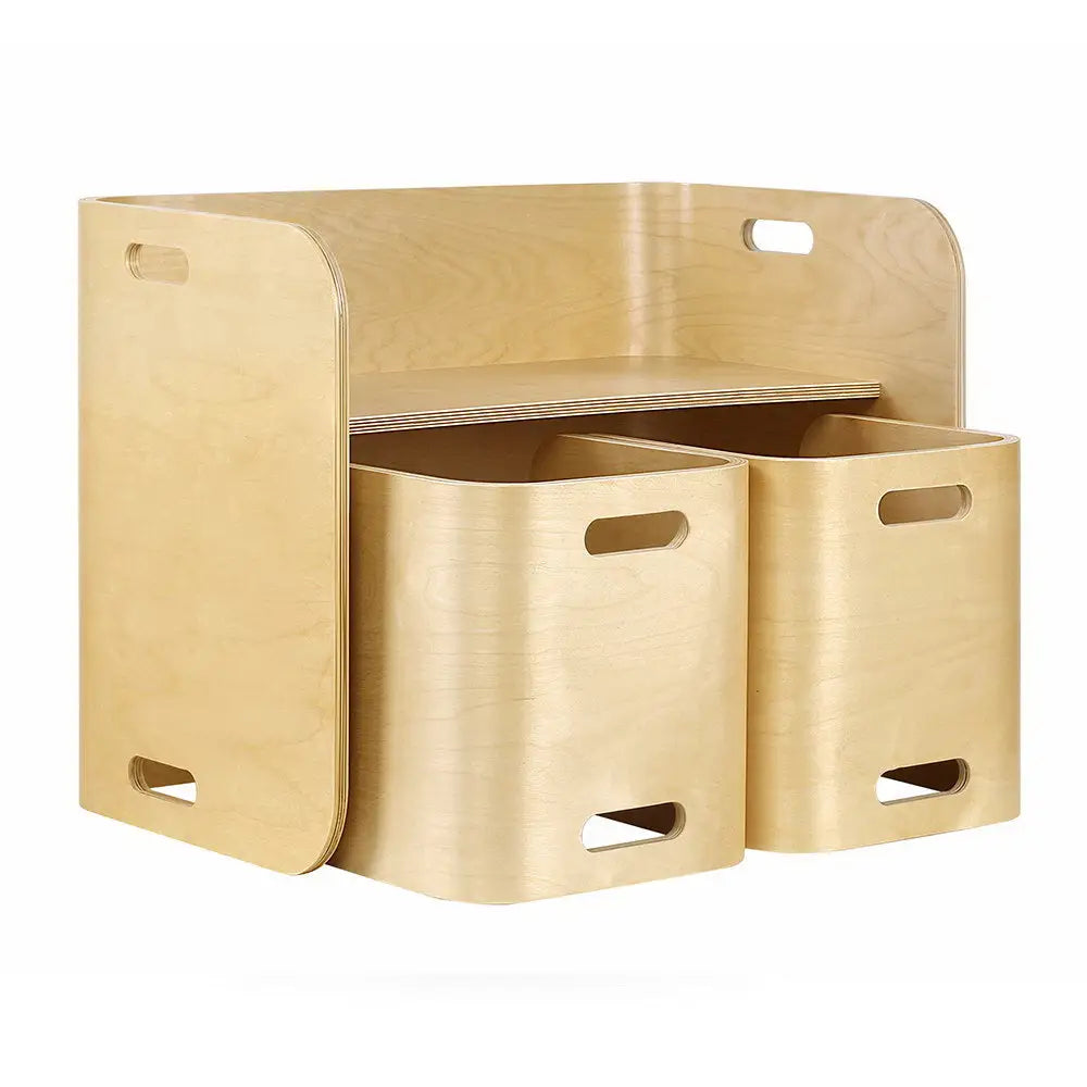 3pcs Kids Table and Chairs Set Multifunctional Storage Desk