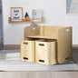 3pcs Kids Table and Chairs Set Multifunctional Storage Desk