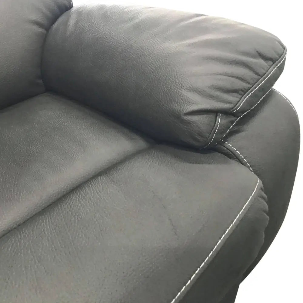 3rr + 1rr + 1rr Leatherette Grey Electric Recliner Feature Multi Positions Ultra Cushioned Usb Outlets