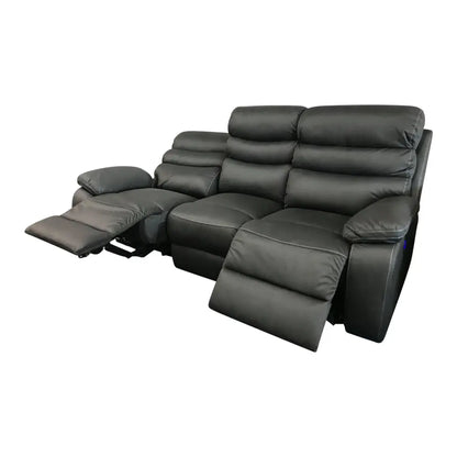 3rr + 1rr + 1rr Leatherette Grey Electric Recliner Feature Multi Positions Ultra Cushioned Usb Outlets