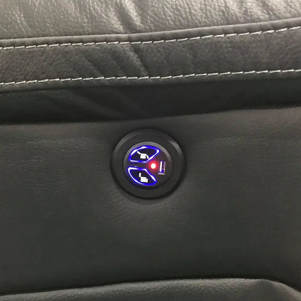 3rr + 1rr + 1rr Leatherette Grey Electric Recliner Feature Multi Positions Ultra Cushioned Usb Outlets