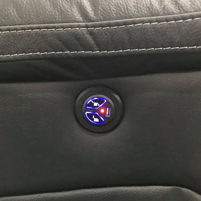 3rr + 1rr + 1rr Leatherette Grey Electric Recliner Feature Multi Positions Ultra Cushioned Usb Outlets