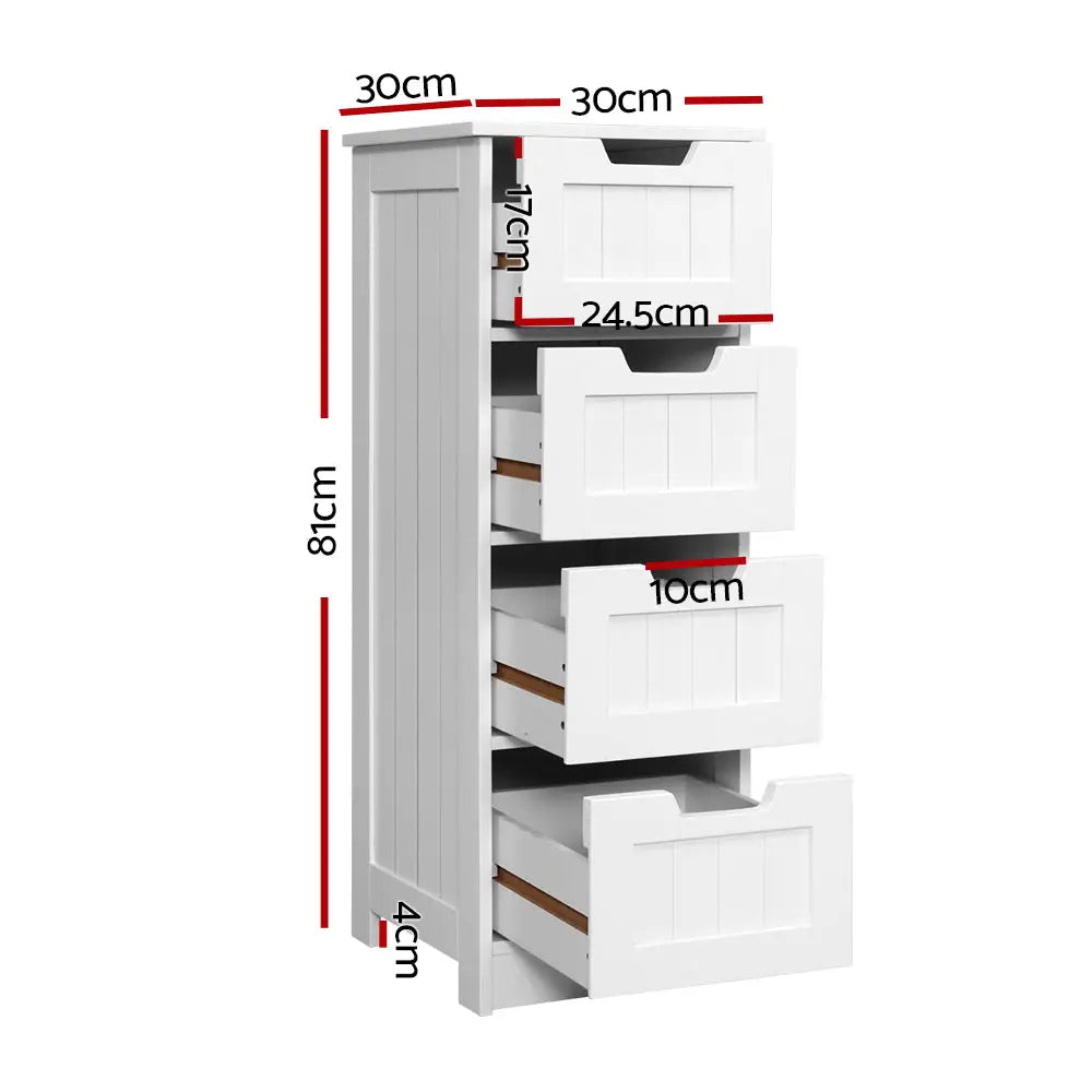 4 Chest of Drawers - Leesa White