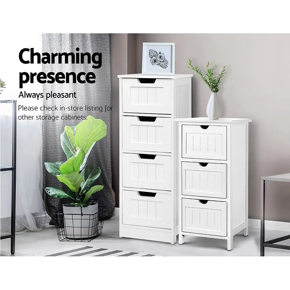 4 Chest of Drawers - Leesa White