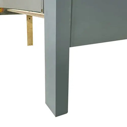 4 Pieces Bedroom Suite in Solid Wood & Mdf King Size Grey Colour Bed Bedside Table Tallboy