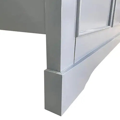 4 Pieces Bedroom Suite in Solid Wood & Mdf King Size Grey Colour Bed Bedside Table Tallboy