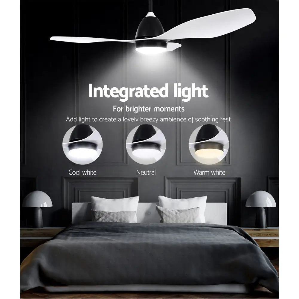 48’’ Ceiling Fan Dc Motor W/light W/remote - White