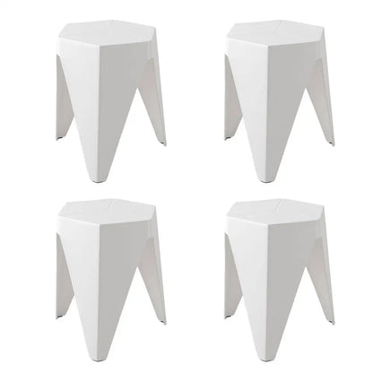 4pc Puzzle Stool Bar Stools Stackable White