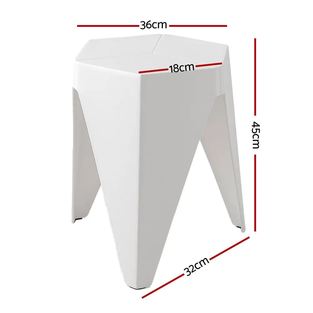 4pc Puzzle Stool Bar Stools Stackable White