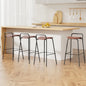4x Bar Stools Kitchen Counter Dining Chair Metal Brown