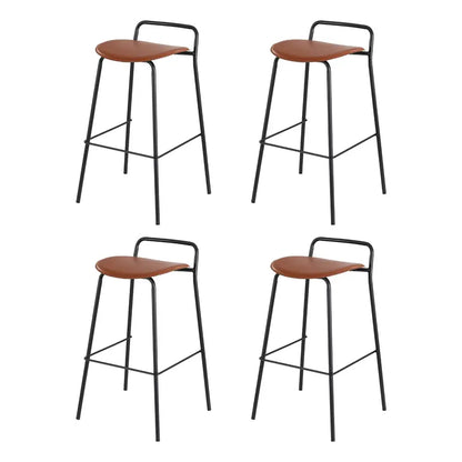 4x Bar Stools Kitchen Counter Dining Chair Metal Brown