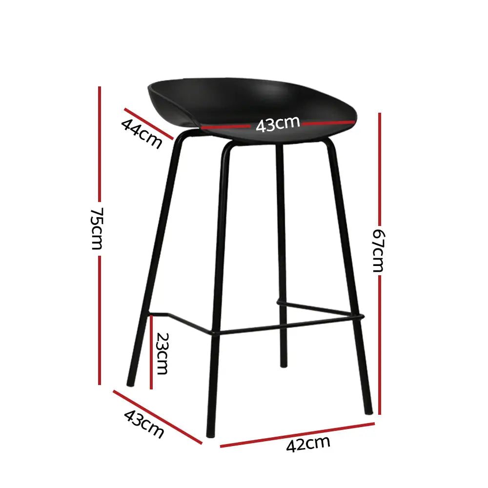 4x Bar Stools Kitchen Counter Metal