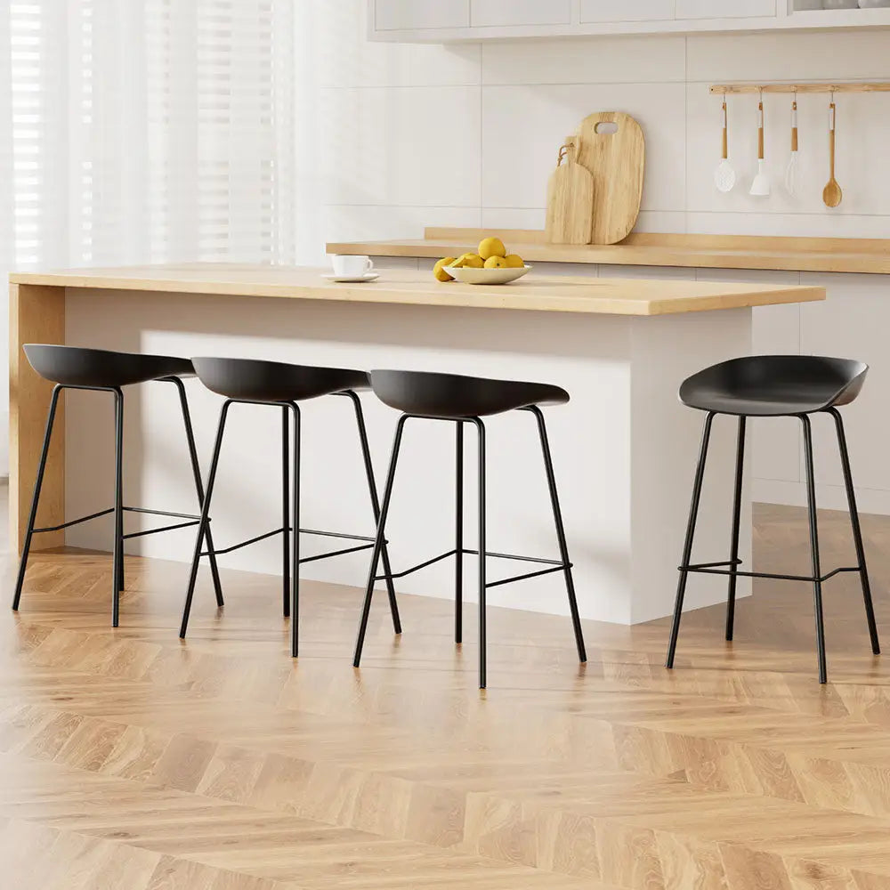 4x Bar Stools Kitchen Counter Metal