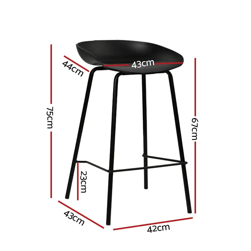 4x Bar Stools Kitchen Counter Metal