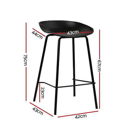 4x Bar Stools Kitchen Counter Metal