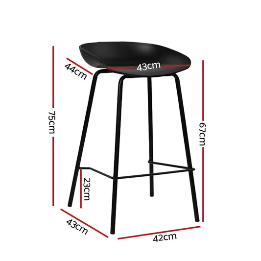 4x Bar Stools Kitchen Counter Metal