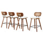 4x Bar Stools Kitchen Counter Rattan Chairs Pu Leather Padding