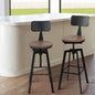 4x Bar Stools Kitchen Dining Chairs Adjustable Wood Stool W/backrest