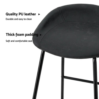 4x Bar Stools Kitchen Dining Chairs Counter Stool Pu Leather Metal