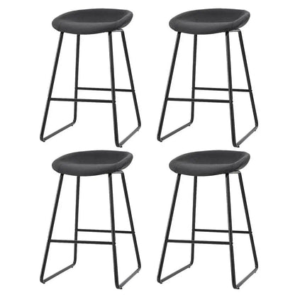 4x Bar Stools Kitchen Dining Chairs Counter Stool Pu Leather Metal