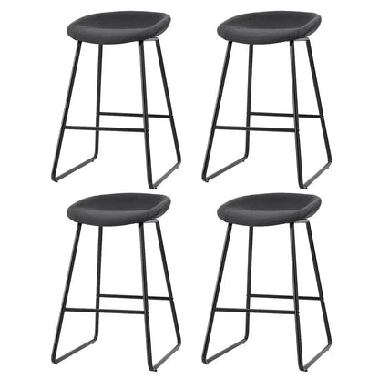 4x Bar Stools Kitchen Dining Chairs Counter Stool Pu Leather Metal
