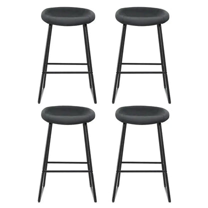 4x Bar Stools Kitchen Dining Chairs Counter Stool Pu Leather Metal