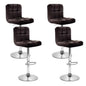 4x Bar Stools Leather Gas Lift Brown