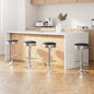 4x Bar Stools Leather Padded Gas Lift Silver