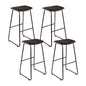 4x Bar Stools Leather Padded Metal