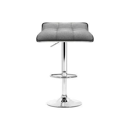 4x Bar Stools Linen Padded Gas Lift