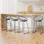 4x Bar Stools Padded Seat Metal