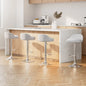 4x Bar Stools Pu Leather Gas Lift White