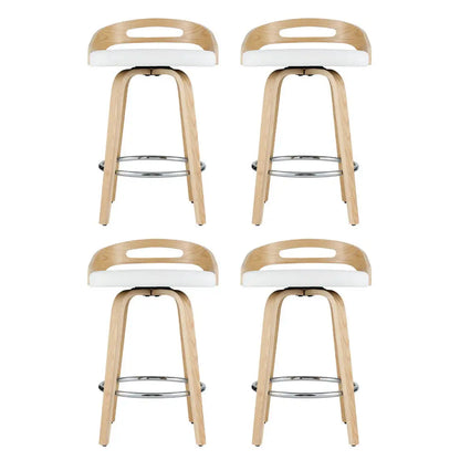 4x Bar Stools Swivel Dining Chairs Low Back Counter Seat Pu Cushion