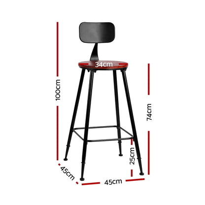 4x Bar Stools Vintage Metal Chairs