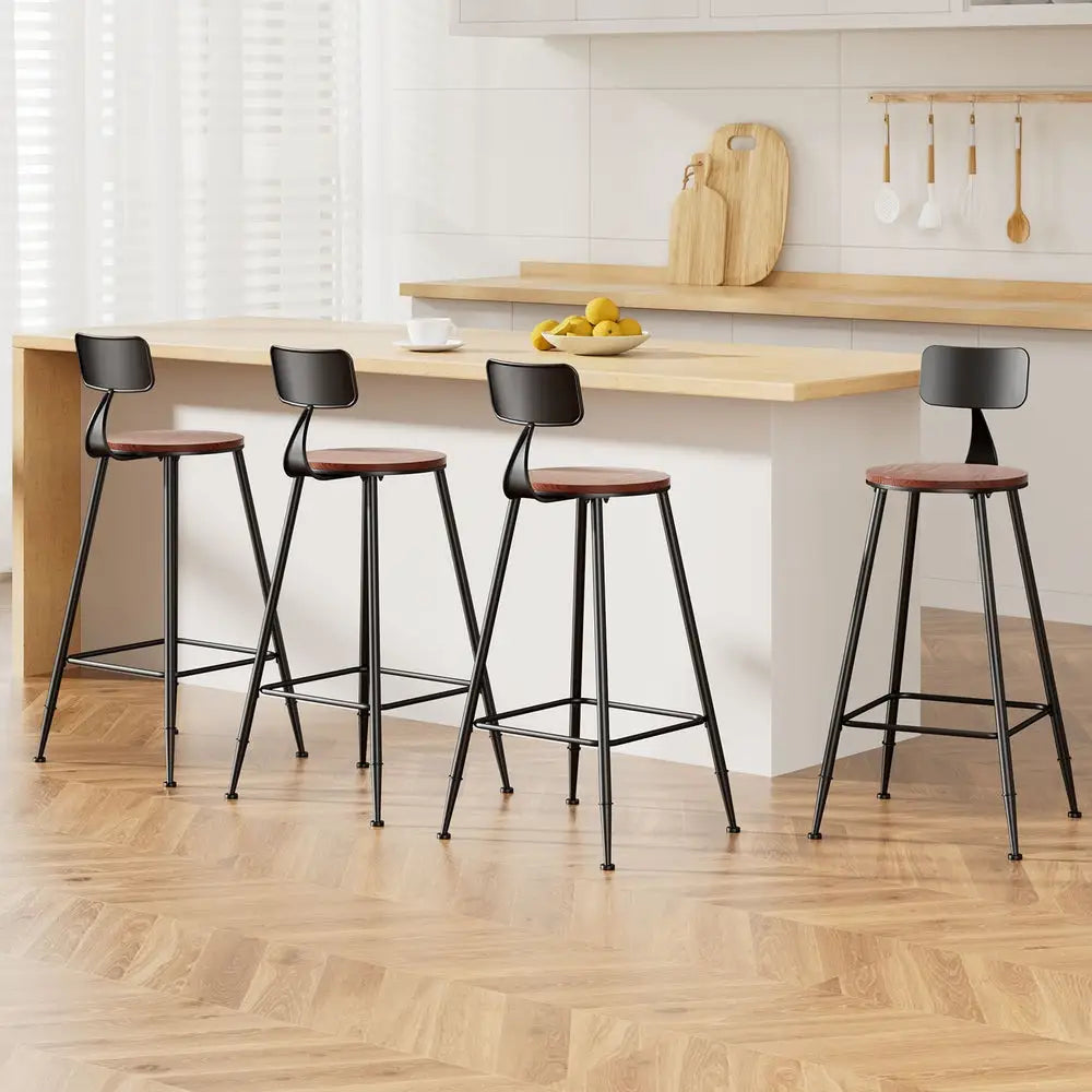 4x Bar Stools Vintage Metal Chairs