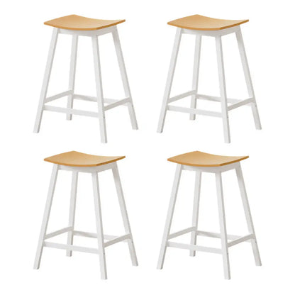 4x Bar Stools Wooden Chairs Oak