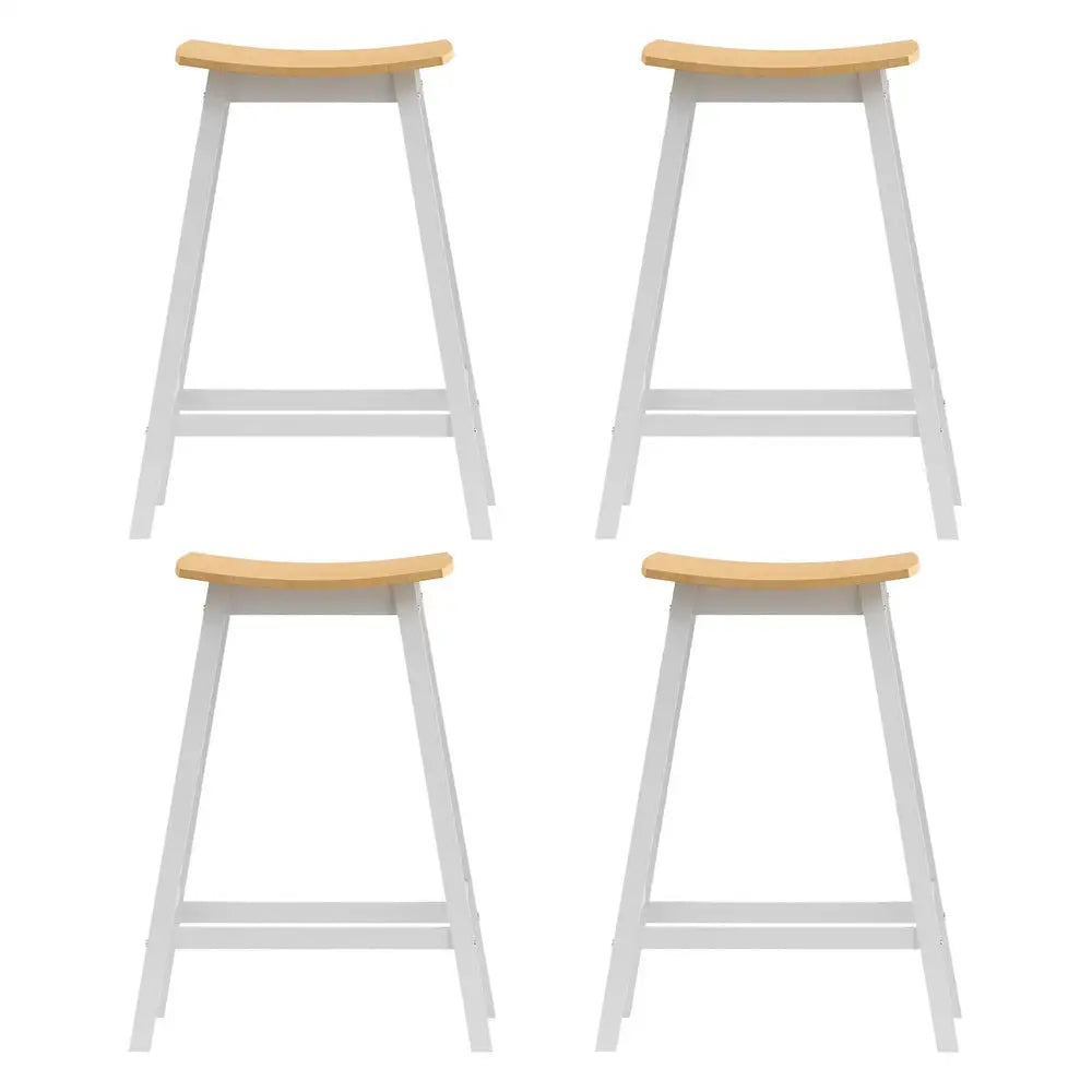 4x Bar Stools Wooden Chairs Oak