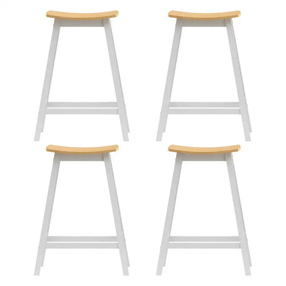 4x Bar Stools Wooden Chairs Oak