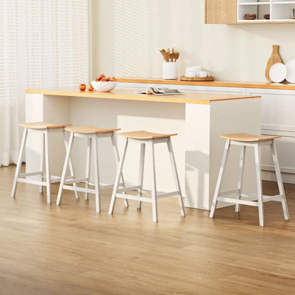 4x Bar Stools Wooden Chairs Oak