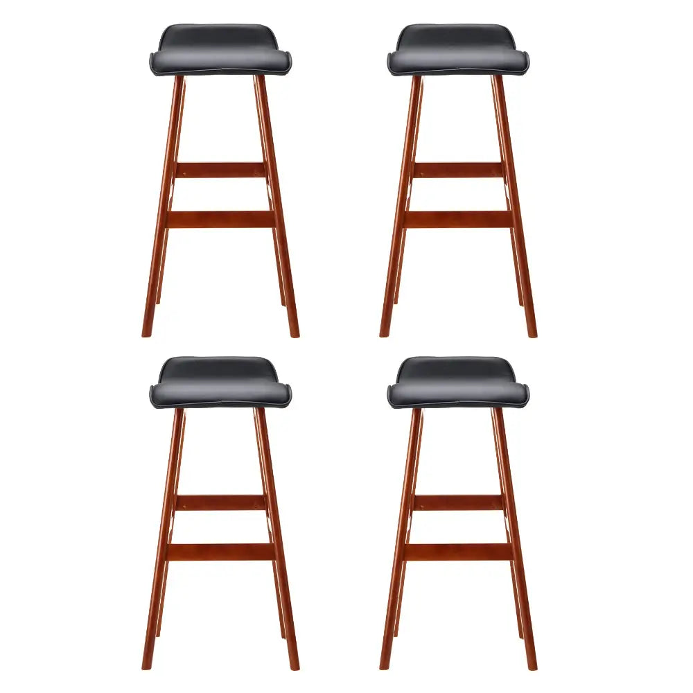 4x Bar Stools Wooden Stool Black