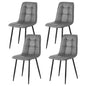 4x Dining Chairs Retro Pu Leather Kitchen Lounge Cafe Accent Chair Grey
