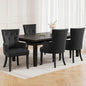 4x Dining Chairs Velvet French Provincial Armchair Black